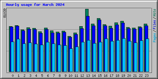 Hourly usage for March 2024